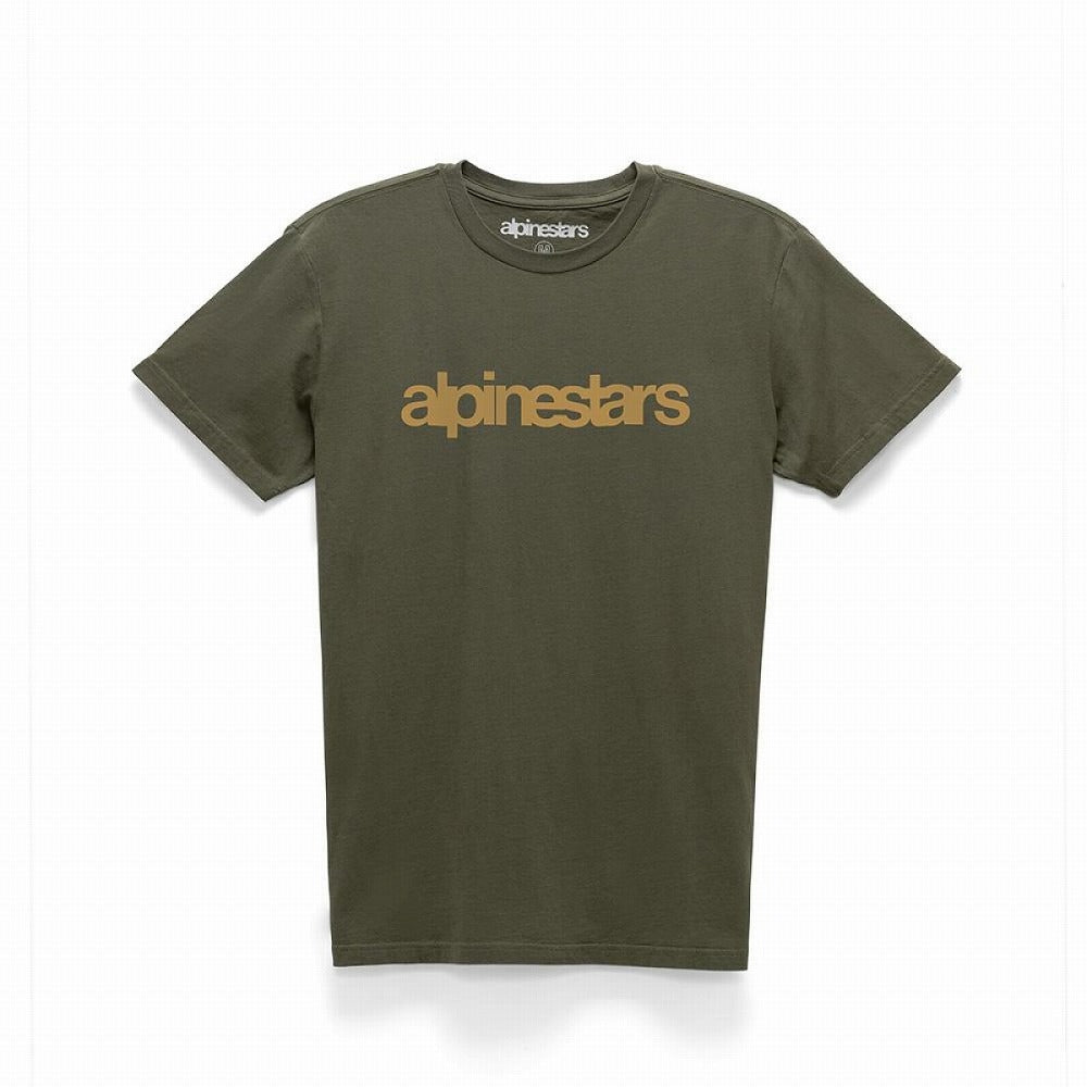 T-Shirt Heritage Word Military/Gold Short Sleeve T-Shirt Cotton