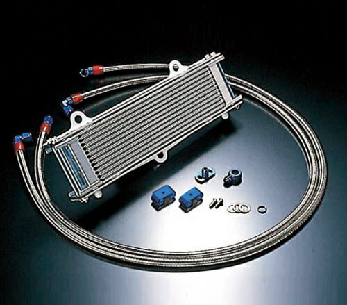Oil Cooler Kit Straight Black #6 Side Mount 12 Rows 13 Stages Zephyr 1100/RS