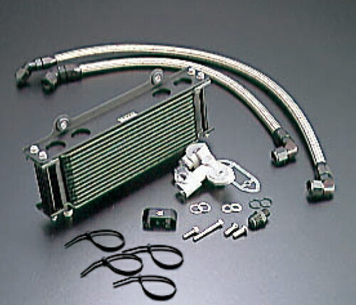 オイルクーラーキット ストレート ブラック #8 サイド廻し 9インチ13段 GSX1100S -93