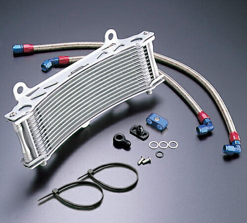 Oil Cooler Kit, Round, Thermo-compatible, Silver, #6, Standard, 11 inch 13-row, Zephyr 1100/RS