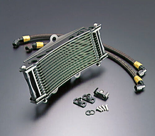 Oil Cooler Kit, Round, Thermostat-Compatible, Black, #6, Standard, 9-Row 13-Stage for Zephyr 400/X / Zephyr 750 / ZR-7