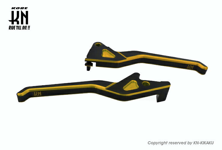 KNデュアルカラーレバー2 ブラック/ゴールド グランドアクシス BW'S100 RX100 BW'S125 1型 BW'S X 1型