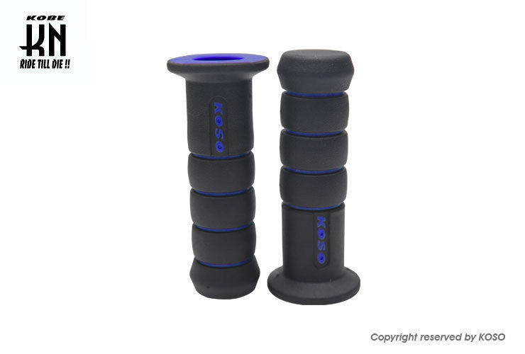 KOSO オーロラデュアルカラーグリップ 22.2mmハンドルバー用 ブラック/ブルー 120mm 汎用