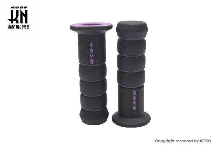 KOSO オーロラデュアルカラーグリップ 22.2mmハンドルバー用 ブラック/パープル 120mm 汎用