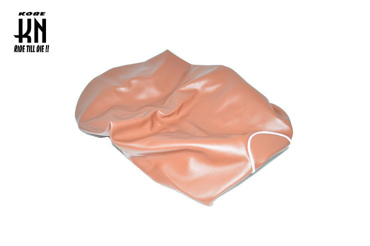 2-Way Seat Cover, Slip-On Type, Brown/White Piping, Giorno/AF24