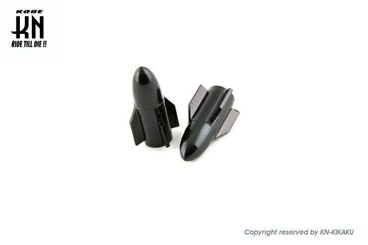 STR8 エアーバルブキャップ ROCKET ブラック 2個入