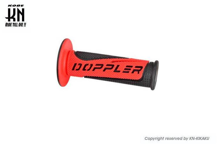 Doppler ハンドルグリップ 非貫通タイプ ブラック/レッド 120mm 汎用 22.2mmハンドル車専用