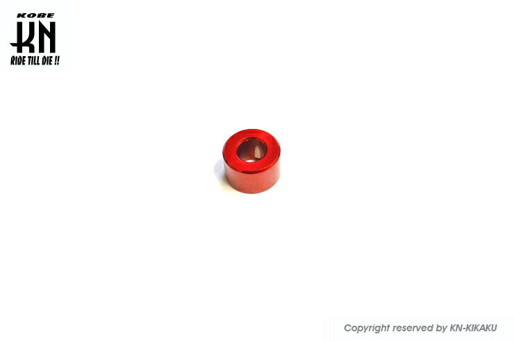 M6用 アルミカラー レッド 厚さ8mm