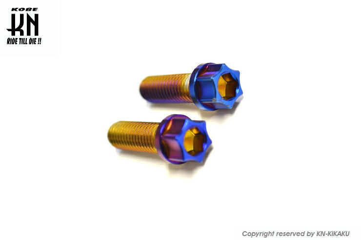 NCY Hex Stainless Steel Bolt M8-25mm Titanium Blue 2pcs