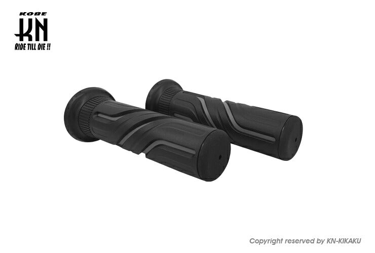 KOSO 2トーンカラーグリップ GULF STREAM 22.2mmハンドルバー用 ブラック/グレー 130mm 汎用