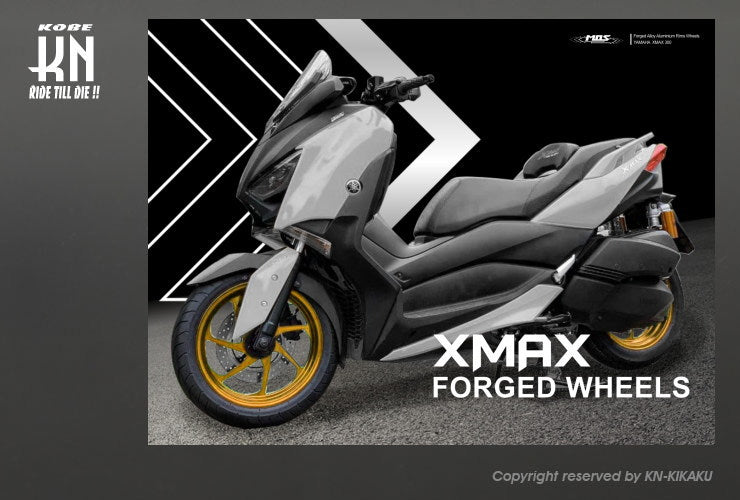 MOS 鍛造アルミホイール前後セット XF-7 マットゴールド XMAX250/300