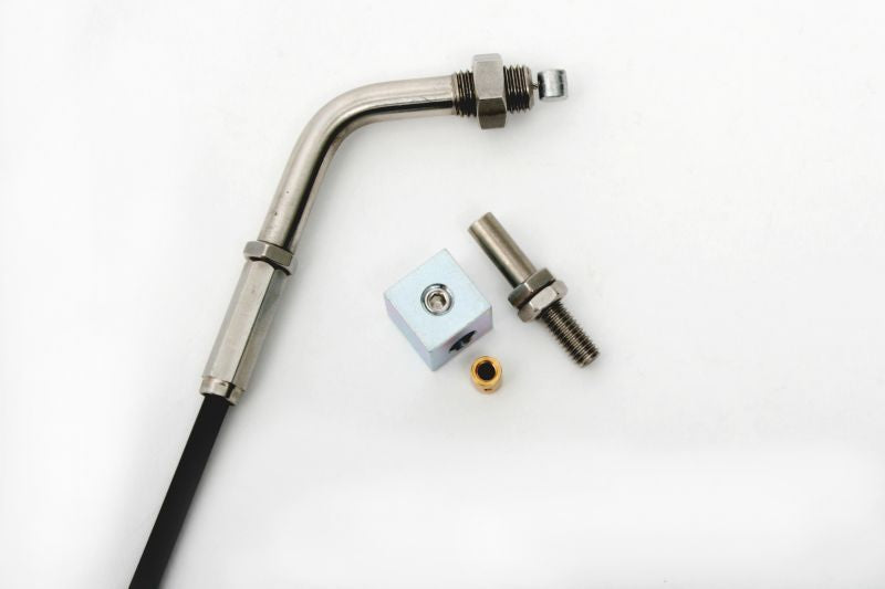 スロットルキットTYPE-1・2・3用 DIYスロットルワイヤー ステンレス金具 アウターブラック 1400mm 1本入