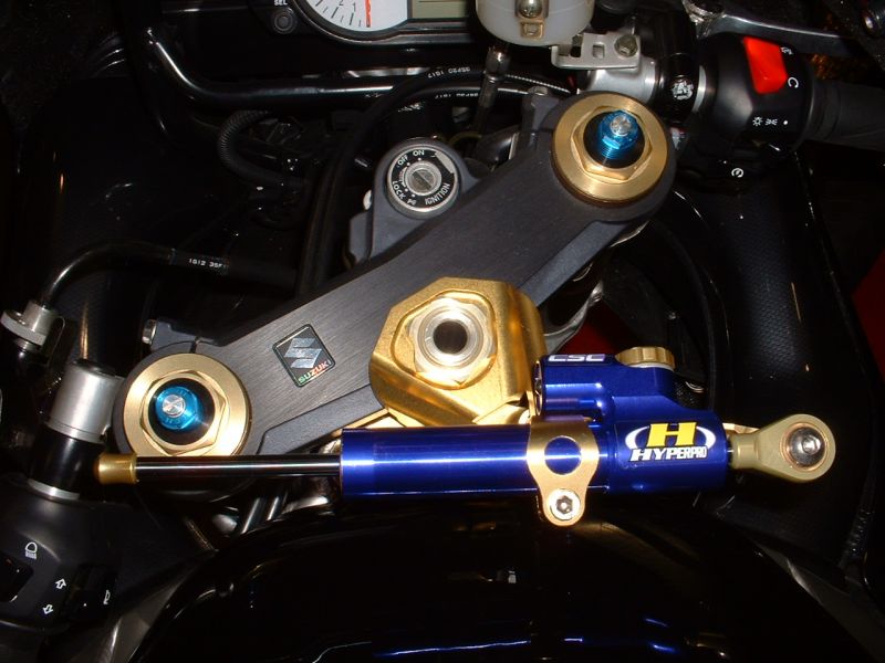 CNCステアリングダンパーステー トップ タイプ3 ゴールド 75mm GSX-R1000