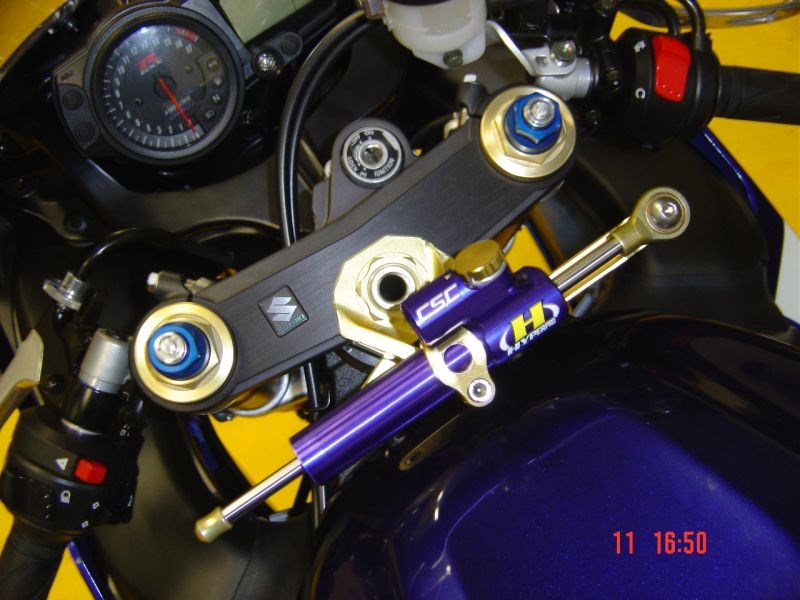 CNC Steering Damper Bracket Type 3 Gold 75mm GSX-R600 GSX-R750