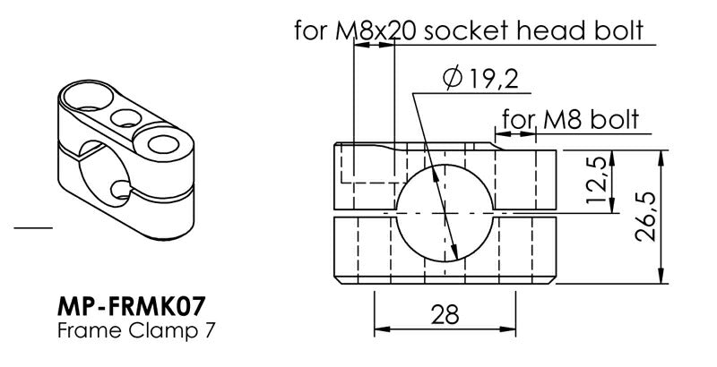 フレームクランプ タイプ7 ゴールド 19.2mm