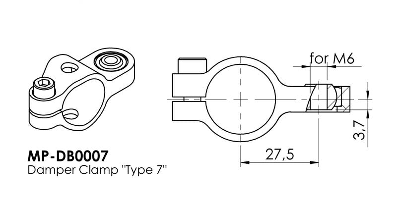 ボディークランプ タイプ7 ゴールド 24.6mm
