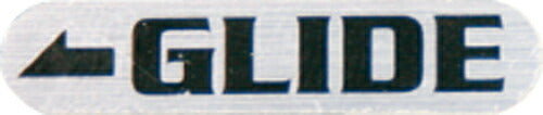 Rim sticker with rotation, for rim metal type left, 6 x 28 mm, aluminum base / black text