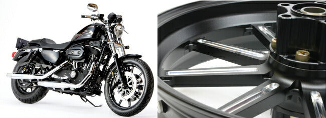 Aluminum Forged Wheel 9S Front 250-19 Gloss Black Double Disc Softail FXLRS