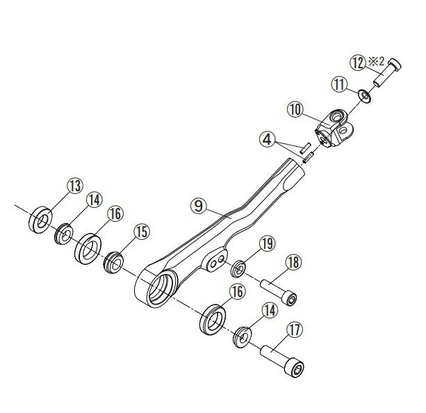 リペア FCK チェンジレバーASSY シフター有 ペダル別売 シルバー 左側 GSXR1000R 17