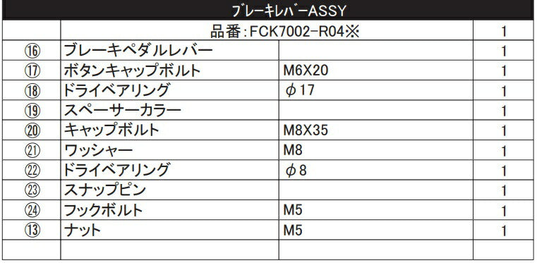 リペア FCK ブレーキレバーASSY ペダル別売 ブラック 右側 Z900RS