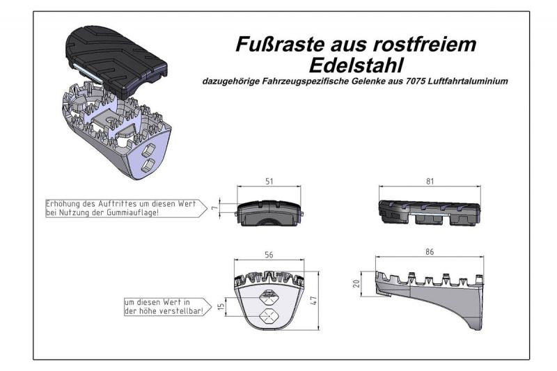 ION Footrest Kit CRF1000L Africa Twin XL600V Transalp XRV750