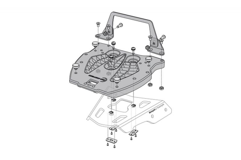 QUICK-LOCK Adapter Plate for Alu-Rack, for Hepco & Becker
