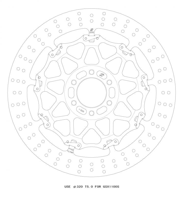 Crosslock Disc Rotor Front φ320×T5.0 Left Side GSX1100S (FE not compatible)