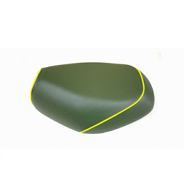 国産 シートカバー ダークグリーン/黄色パイピング 張替タイプ リード100 (JF06)