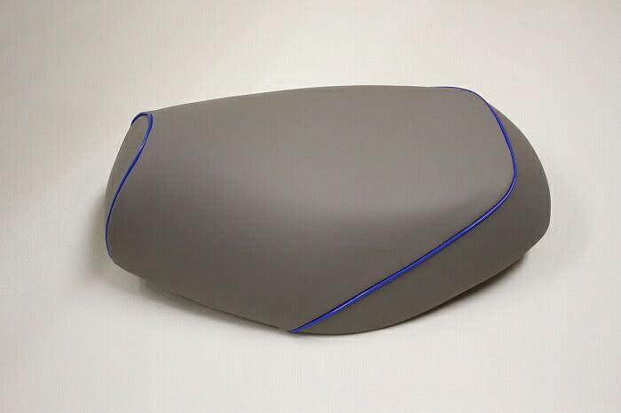 Domestic Seat Cover, Gray/Blue Piping, Replacement Type, Super Dio/ZX/SR (AF27/28)