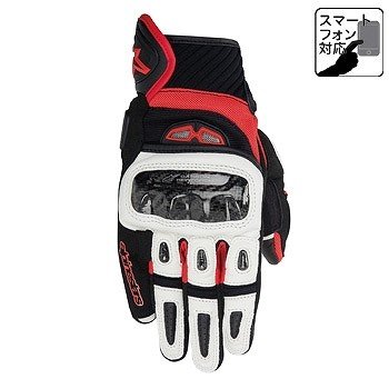 GP AIR LEATHER GLOVE Leather Gloves Gloves 123 Black White Red XL Size