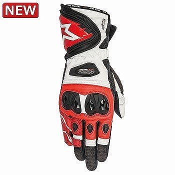 SUPERTECH GLOVE Leather Gloves Racing Gloves Gloves 123 Black White Red XL Size