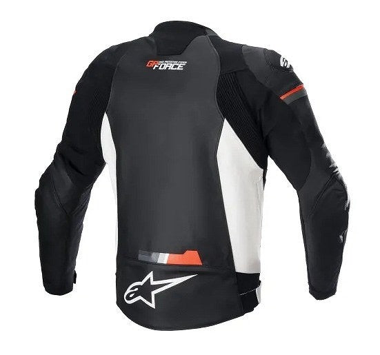GP FORCE LEATHER JACKET Black/White/Red Fluo 48