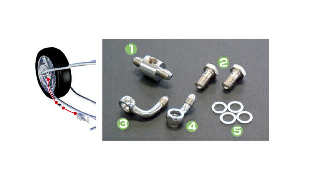 Harley-Davidson SOFTAIL/FXST 96-99 Mesh Brake Hose Rear Fitting Kit Stainless