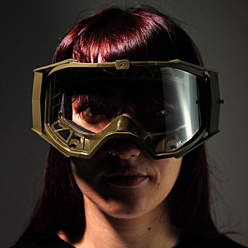 8Kゴーグル ユーロフィット シングルクリアレンズ カーキ/カーキ