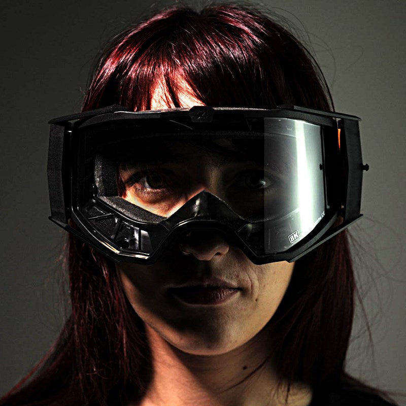 8Kゴーグル ユーロフィット シングルクリアレンズ ブラック/オレンジ