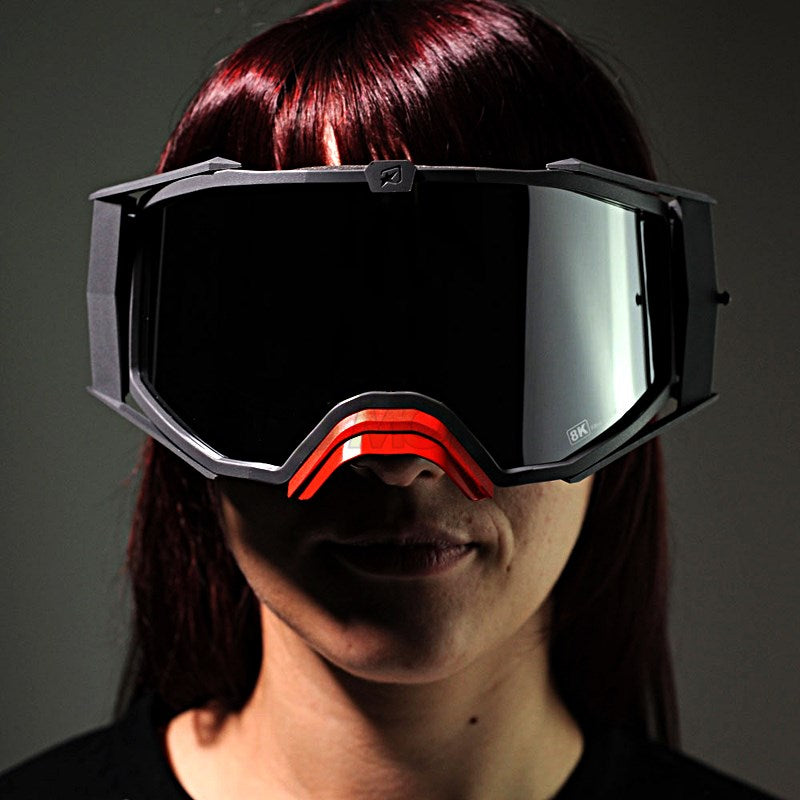 8Kトップゴーグル ユーロフィット ライトスモークミラーシングルレンズ グレー/ブラック