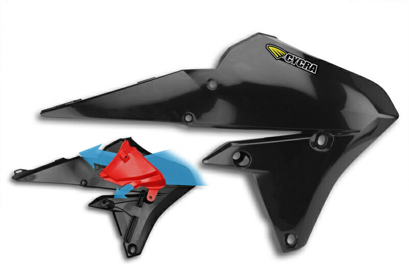パワーフロー インテークラジエターシュラウド ブラック YZ250F/YZ450F