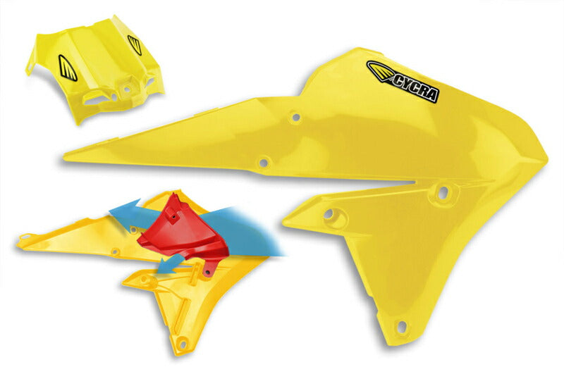 パワーフロー インテークラジエターシュラウド&エアボックスカバー ライトニングゴールド YZ250F/FX YZ450F/FX WR250F/450F