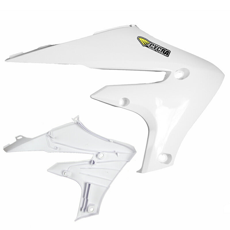 パワーフロー インテークラジエターシュラウド ホワイト YZ250F YZ450F