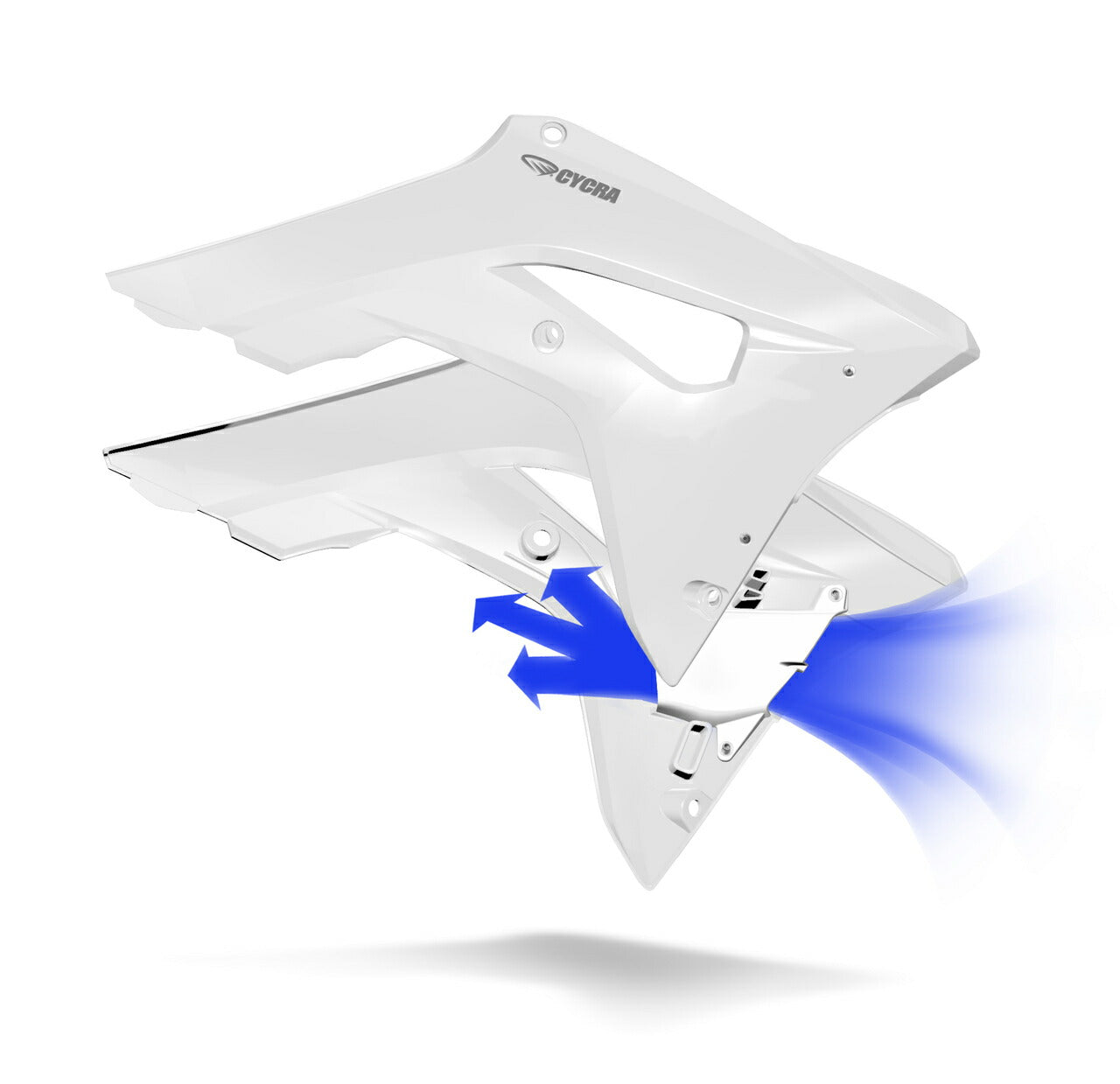 パワーフロー インテークラジエターシュラウド ホワイト CRF250R CRF450R