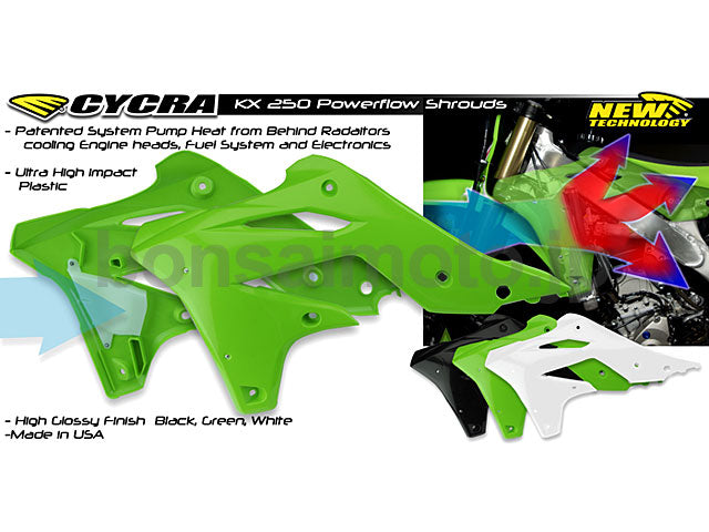パワーフロー インテークラジエターシュラウド ホワイト KXF250