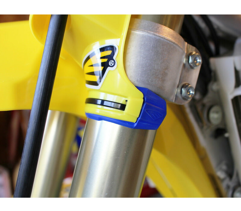 フォークプロテクトパッド サイクラフロントナンバープレート用 イエロー 左右セット