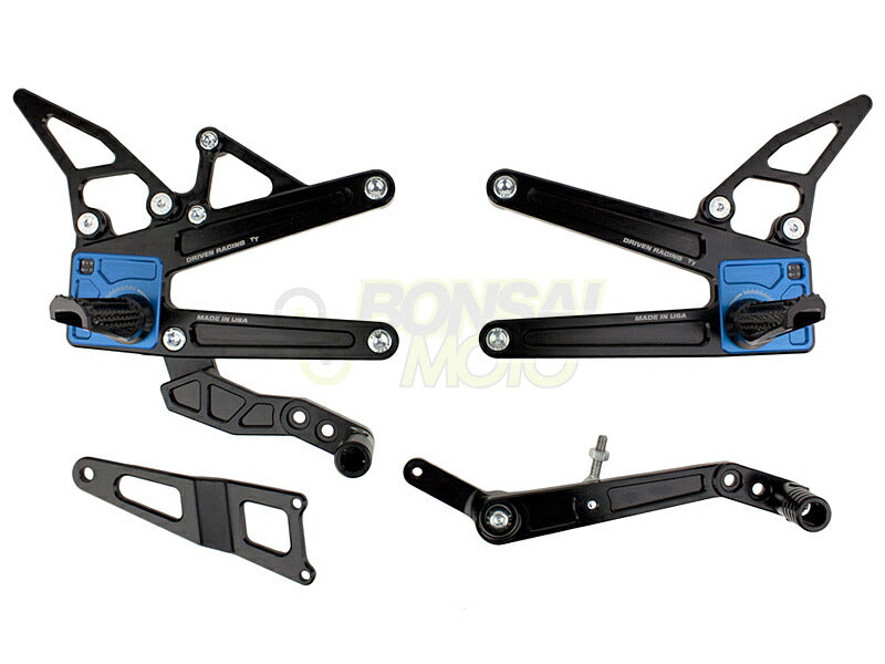 TT Rear Sets Blue R1/M/S