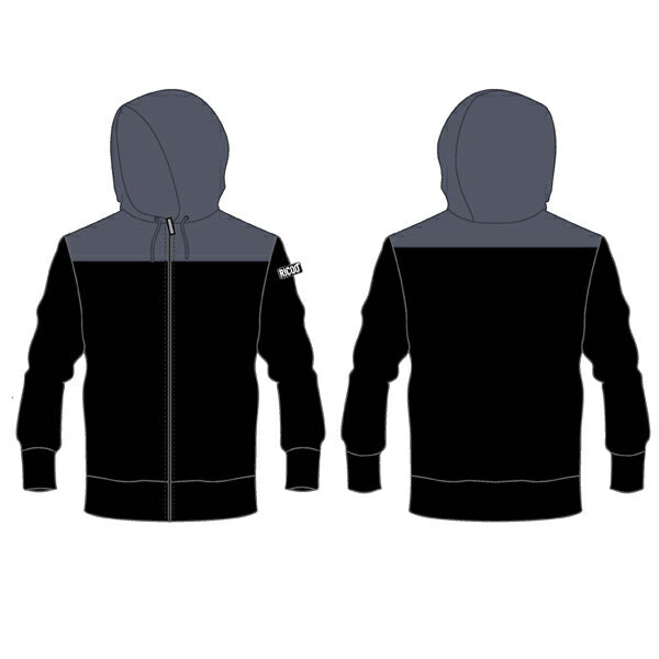 ジップアップパーカー ブラック XL