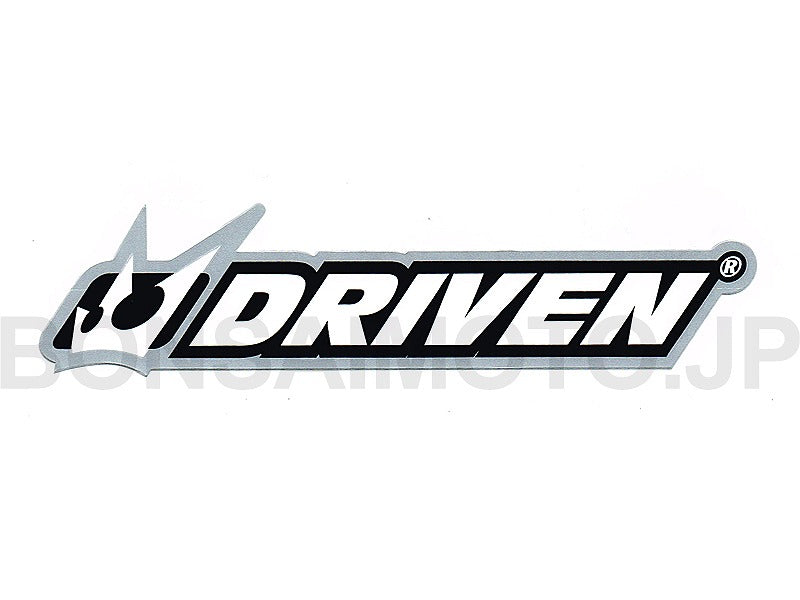 DRIVENロゴステッカー メタルシルバー&ホワイト 150mm×35mm