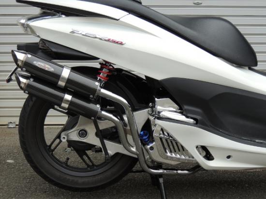 PCX150 Muffler WGP Raptor Steel Chrome/Black Carbon PCX150