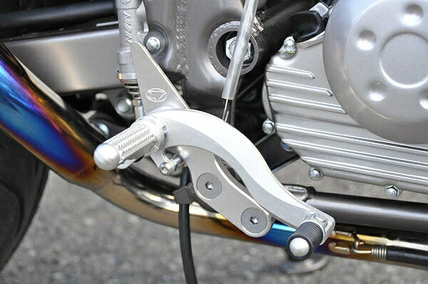 Hyper Bank Rear Sets, Silver, Fixed Type D-Tracker 125/KLX 125