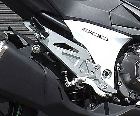 Hyperbank Rearsets, Silver, Fixed, Z800