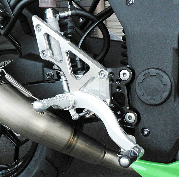 Hyper Bank Rear Sets, Silver, Fixed Type, Ninja 250, Ninja 250SL