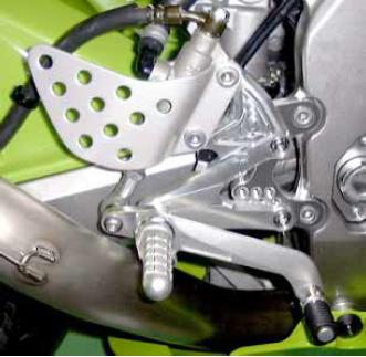 Hyper Bank Rear Sets, Silver, Folding Type, ZX-6R/ZX-6RR